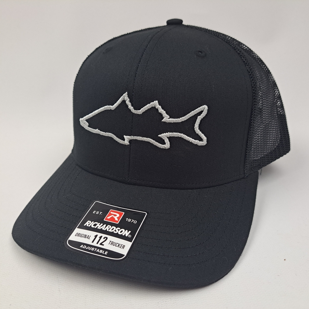Snook Fishing Richardson 112 Trucker Mesh Snapback Hat Cap Black
